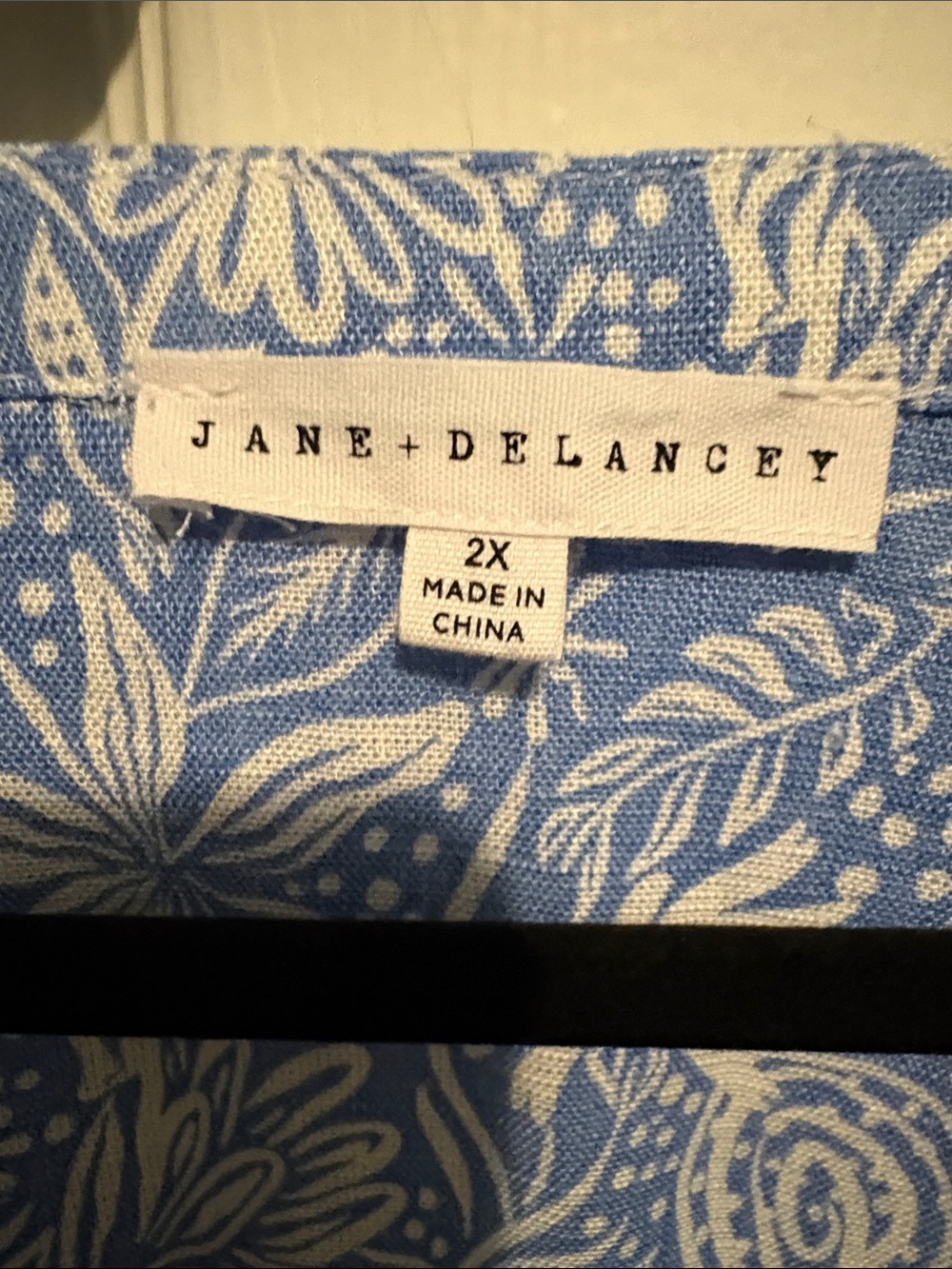 Jane and Delancey Light Blue and White Floral Button-Down Blouse - Picture 2 of 4